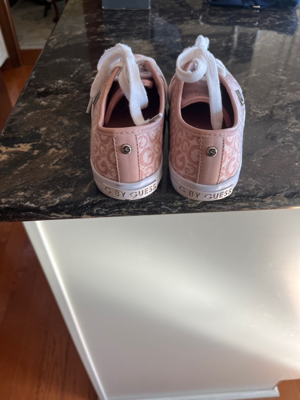 G by Guess Blush Pink Monogram Lace-Up Sneakers - Picture 3 of 4